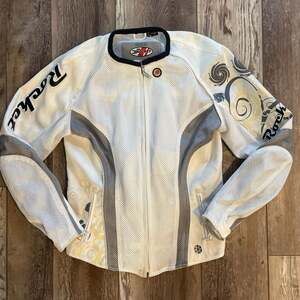 Joe Rocket Womens Mesh Motorcycle Jacket White Gray Medium Riding